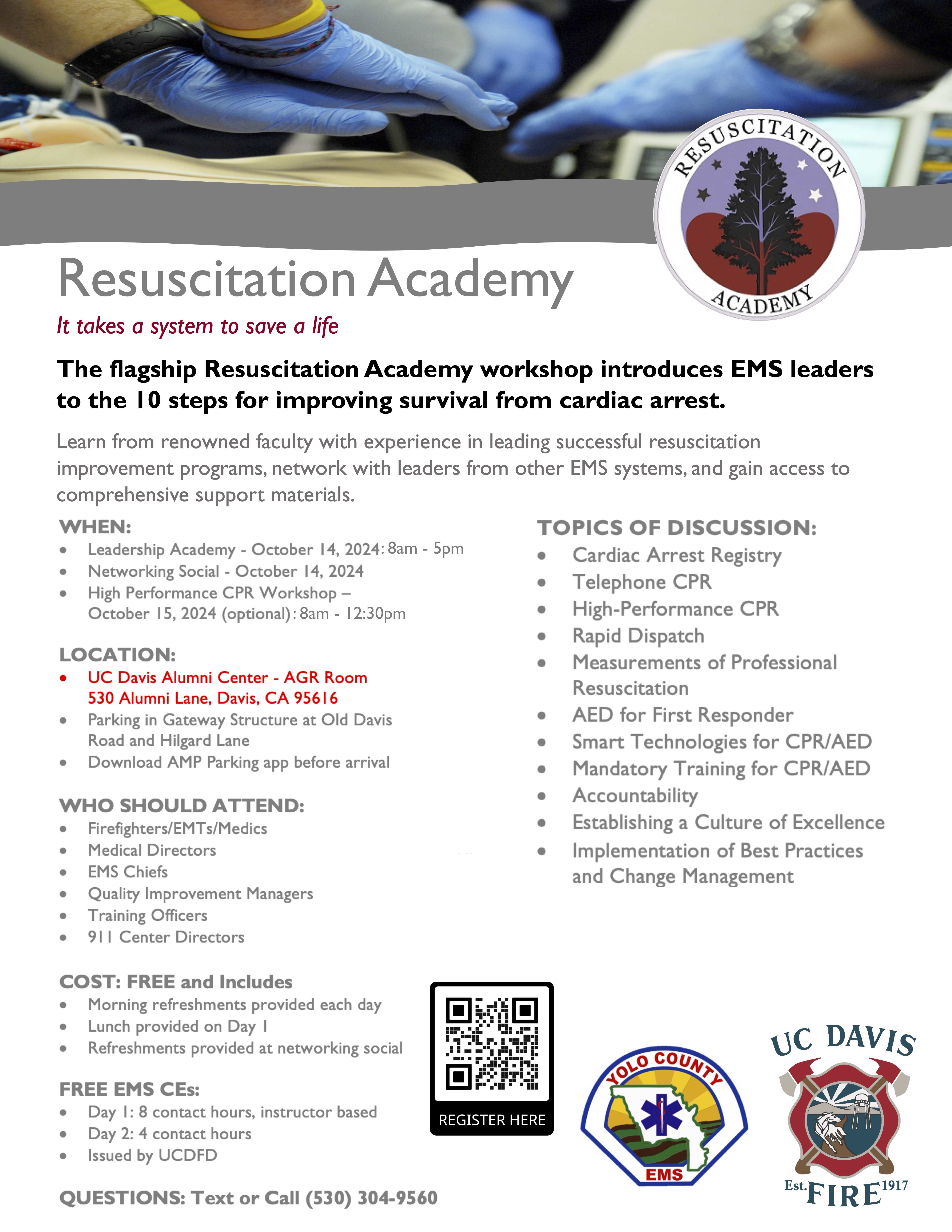 Flier for Resuscitation Academy